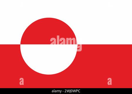 Flagge von Grönland. Abbildung: Grönländische Flagge. Landsymbol. Nationalsymbol von Grönland Stockfoto