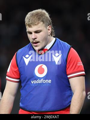 Wales Archie Griffin während des Guiness 6 Nations Rugby-Spiels zwischen England und Wales am 10. Februar 2024 im Twickenham Stadion in London Stockfoto