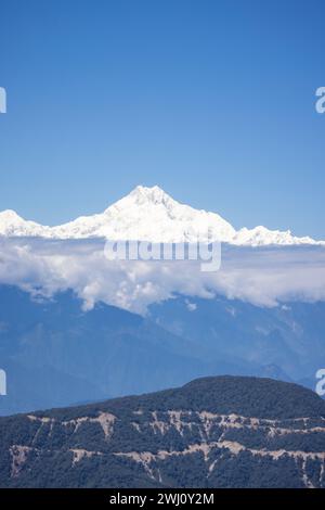 Mount Kangchenjunga, Zuluk, East Sikkim, Pangolakha Wildlife Sanctuary, Indien Stockfoto