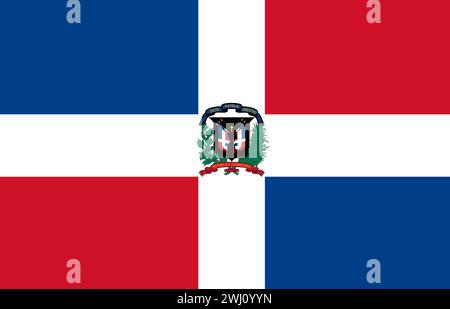 Flagge der Dominikanischen Republik. Nationalflagge der Dominikanischen Republik. Nationalflagge. Dominikanische Republik. Stockfoto