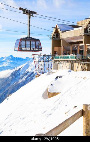 Seilbahn Aiguille du Midi, Chamonix, Frankreich Stockfoto