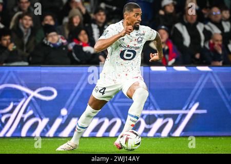 Alexsandro VICTOR DE SOUZA RIBEIRO von Lille während des französischen Meisterschaftsspiels Ligue 1 zwischen Paris Saint-Germain und LOSC Lille am 10. Februar 2024 im Parc des Princes Stadion in Paris Stockfoto