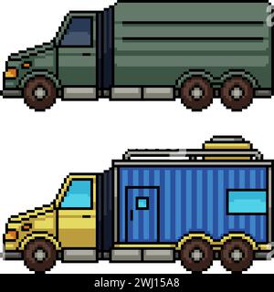 Pixelkunst des Truck House Stock Vektor