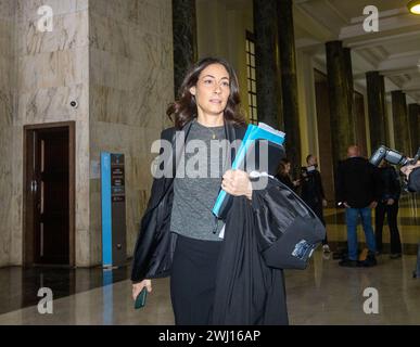 Mailand, Italien. Februar 2024. Foto Stefano Porta/LaPresse12-02-2024 Milano, Italia - Cronaca - Udienza del Processo a Alessandro Impagnatiello per l'omicidio di Giulia Tramontano Nella Foto: L'avvocato Giulia Geradini 12. Februar 2024 Mailand, Italien - Nachrichten - Prozess gegen Alessandro Impagnatiello wegen Mordes an Giulia Tramontano Credit: LaPresse/Alamy Live News Stockfoto