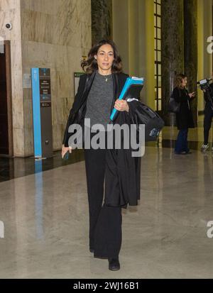 Mailand, Italien. Februar 2024. Foto Stefano Porta/LaPresse12-02-2024 Milano, Italia - Cronaca - Udienza del Processo a Alessandro Impagnatiello per l'omicidio di Giulia Tramontano Nella Foto: L'avvocato Giulia Geradini 12. Februar 2024 Mailand, Italien - Nachrichten - Prozess gegen Alessandro Impagnatiello wegen Mordes an Giulia Tramontano Credit: LaPresse/Alamy Live News Stockfoto