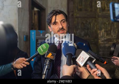 Mailand, Italien. Februar 2024. Foto Stefano Porta/LaPresse12-02-2024 Milano, Italia - Cronaca - Udienza del Processo a Alessandro Impagnatiello per l'omicidio di Giulia Tramontano Nella foto: L'avvocato Giovanni Cacciapuoti 12. Februar 2024 Mailand, Italien - Nachrichten - Prozess gegen Alessandro Impagnatiello wegen Mordes Mordes an Giulia Tramontano Giulia Tramontano Credit: LaPresse/Alamy Live News Stockfoto