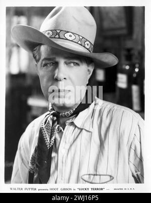 Hoot Gibson Porträt - 'Lucky Terror' (First Division Pictures, 1936) - Cowboy-Outfit Stockfoto