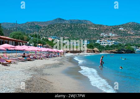 Havania Beach, Agios Nikolaos, Kreta, Griechenland Stockfoto