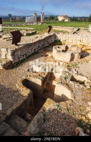 Taufbecken der Basilika Son Peretó des paläochristlichen Kultes, archäologische Stätte Son Peretó, Manacor, Mallorca, Balearen, Spanien Stockfoto