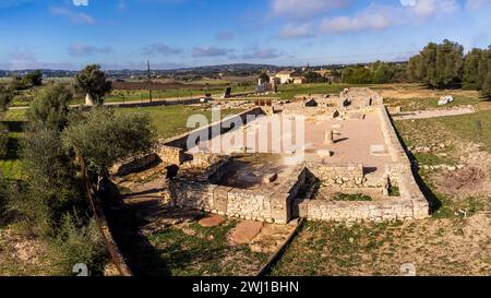 Basilika von Son Peretó des paläochristlichen Kultes, archäologische Stätte von Son Peretó, Manacor, Mallorca, Balearen, Spanien Stockfoto