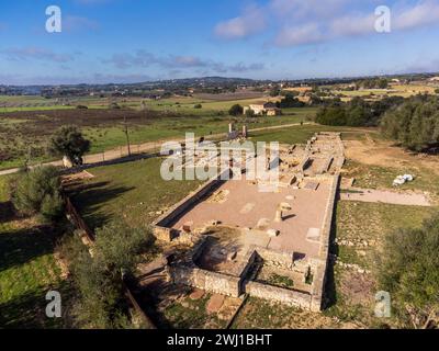 Basilika von Son Peretó des paläochristlichen Kultes, archäologische Stätte von Son Peretó, Manacor, Mallorca, Balearen, Spanien Stockfoto