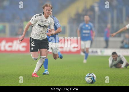 Chorzow, Polen. Februar 2024. Radovan Pankov von Legia Warszawa wurde während des polnischen PKO Ekstraklasa League 2023/2024 im Slaski-Stadion zwischen Ruch Chorzow und Legia Warszawa im Einsatz gesehen. Endstand; Ruch Chorzow 0:1 Legia Warszawa. Quelle: SOPA Images Limited/Alamy Live News Stockfoto