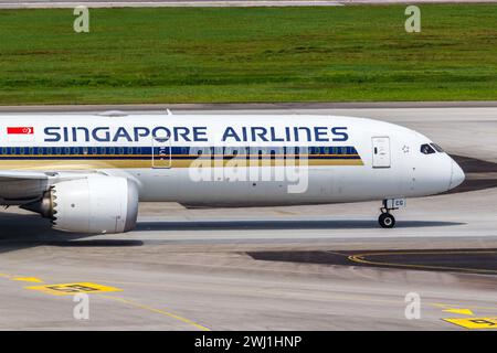 Singapore Airlines Boeing 787-10 Dreamliner Aircraft Changi Airport in Singapur Stockfoto