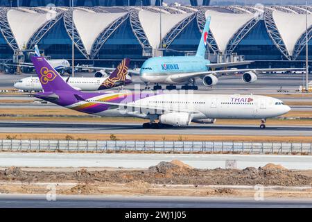 Thai Airways Airbus A330-300 Flugzeug Flughafen Bangkok Suvarnabhumi in Thailand Stockfoto