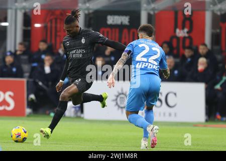 Mailand, Italien. Februar 2024. 11. Februar 2024 Mailand Italien - Sport, Fußball - AC Mailand vs SSC Napoli - Fußballmeisterschaft 2023/2024 - Stadio San Siro - im Bild: Rafael Leao (10 AC Mailand) Credit: Kines Milano/Alamy Live News Stockfoto