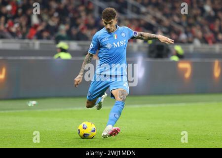 Mailand, Italien. Februar 2024. 11. Februar 2024 Mailand Italien - Sport, Fußball - AC Mailand gegen SSC Neapel - Fußballmeisterschaft 2023/2024 - Stadio San Siro - im Bild: Giovanni Di Lorenzo (22 SSC Neapel) Credit: Kines Milano/Alamy Live News Stockfoto