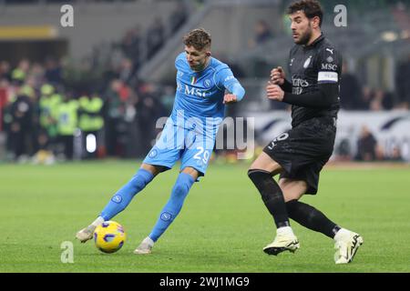 Mailand, Italien. Februar 2024. 11. Februar 2024 Mailand Italien - Sport, Fußball - AC Mailand vs SSC Neapel - Fußballmeisterschaft 2023/2024 - Stadio San Siro - im Bild: Jesper Linddstrom napoli Credit: Kines Milano/Alamy Live News Stockfoto