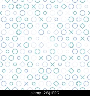 Flache Vektorstruktur. Nahtloses, farbenfrohes Vektormuster mit modernem, geometrischem Hipster-Design. Dynamisches Design mit auffälligem, minimalem geometrischem SHA Stock Vektor