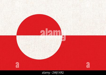 Flagge von Grönland. 3D-Abbildung. Flag auf Stoffstruktur. Nationalsymbol von Grönland Stockfoto