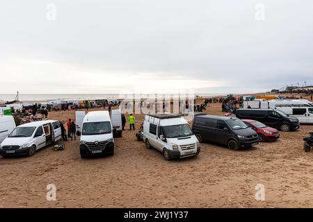 Die berühmten Mablethorpe Sand Races sind wieder in der 54. Saison, die während der Wintermonate 2023/2024, beginnend am 15. Oktober, stattfinden Stockfoto