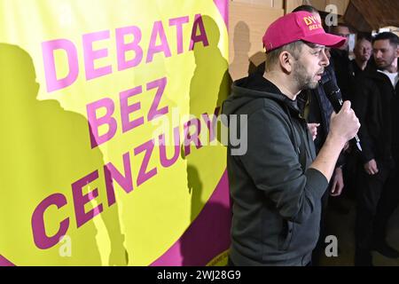 Most, Tschechische Republik. Februar 2024. Am 12. Februar 2024 fand im Restaurant Severka in Most, Tschechien, die dritte Debatte über die Zensur mit dem tschechischen Innenminister und STAN-Führer Vit Rakusan (Foto) statt. Quelle: Ondrej Hajek/CTK Photo/Alamy Live News Stockfoto