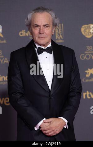 Madrid, Spanien. Februar 2024. José Coronado nimmt am Fotobesuch „The Red Carpet at the Goya Awards 2024“ in Feria de Valladolid Teil. Quelle: SOPA Images Limited/Alamy Live News Stockfoto