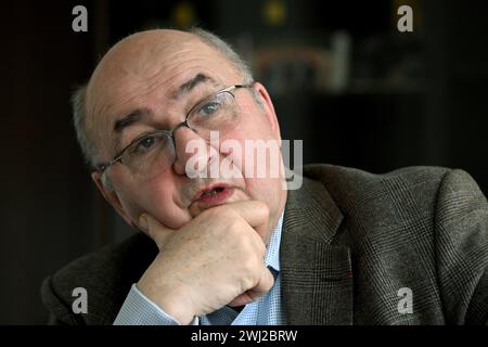 Paris, Frankreich. Februar 2024. © PHOTOPQR/OUEST FRANCE/Stéphane Geufroi ; Paris ; 12/02/2024 ; Jean Luc Poulain, président du Ceneca et président du Salon international de l'Agriculture . Jean Luc Poulain Präsident der internationalen Messe Paris in Paris, Frankreich, am 12. februar 2024 Credit: MAXPPP/Alamy Live News Stockfoto