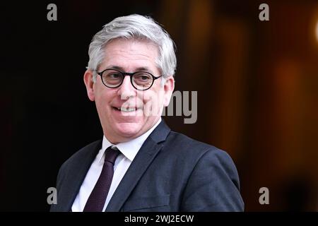 Frederic Valletoux während eines „Arbeitsseminars“ mit dem französischen Premierminister im Hotel Matignon am 10. Februar 2024 in Paris. Stockfoto