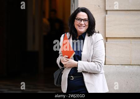 Paris, Frankreich. Februar 2024. Marina Ferrari während eines „Arbeitsseminars“ mit dem französischen Premierminister im Hotel Matignon am 10. Februar 2024 in Paris. Quelle: Victor Joly/Alamy Live News Stockfoto