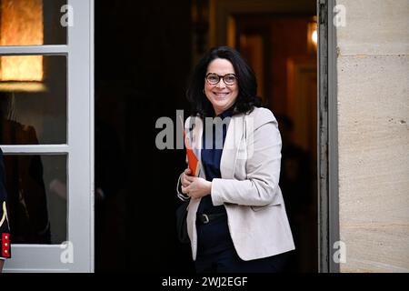 Paris, Frankreich. Februar 2024. Marina Ferrari während eines „Arbeitsseminars“ mit dem französischen Premierminister im Hotel Matignon am 10. Februar 2024 in Paris. Quelle: Victor Joly/Alamy Live News Stockfoto