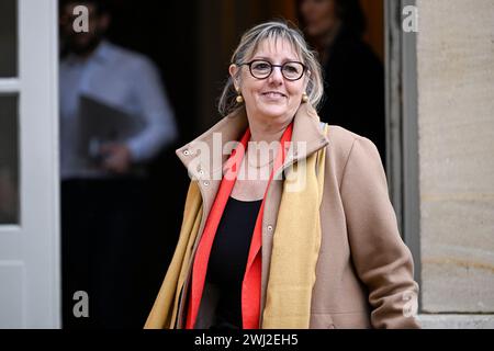 Paris, Frankreich. Februar 2024. Sylvie Retailleau während eines „Arbeitsseminars“ mit dem französischen Premierminister im Hotel Matignon am 10. Februar 2024 in Paris. Quelle: Victor Joly/Alamy Live News Stockfoto