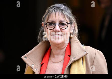 Paris, Frankreich. Februar 2024. Sylvie Retailleau während eines „Arbeitsseminars“ mit dem französischen Premierminister im Hotel Matignon am 10. Februar 2024 in Paris. Quelle: Victor Joly/Alamy Live News Stockfoto