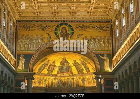 Basilika San Paolo Fuori le Mura, innen, Rom, Italien Stockfoto