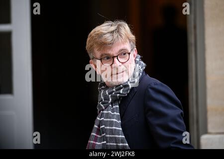 Marc Fesneau während eines „Arbeitsseminars“ mit dem französischen Premierminister im Hotel Matignon am 10. Februar 2024 in Paris. Stockfoto