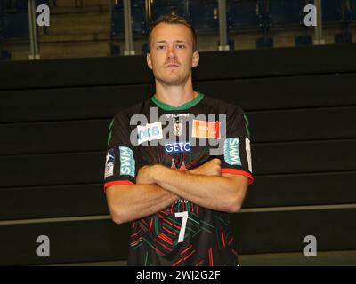 Handballspieler Felix Claar SC Magdeburg HBL Liqui Moly Handball Bundesliga Saison 2023-24 Stockfoto