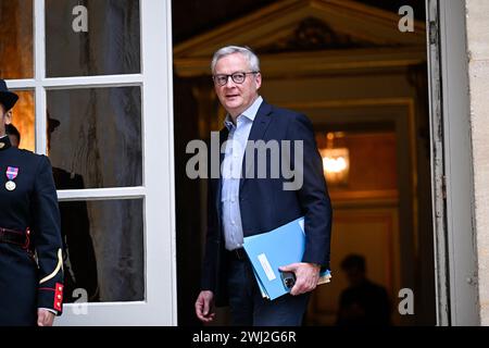 Bruno Le Maire während eines Ministerseminar mit dem französischen Premierminister am 10. Februar 2024 im Hotel Matignon in Paris. Stockfoto