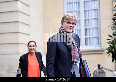 Paris, Frankreich. Februar 2024. Marc Fesneau während eines „Arbeitsseminars“ mit dem französischen Premierminister im Hotel Matignon am 10. Februar 2024 in Paris. Quelle: Victor Joly/Alamy Live News Stockfoto