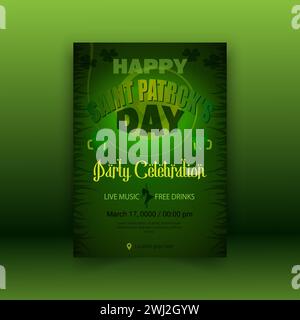 Happy Saint Patrick's Day Vorlage Design. Vektor-Illustration des Logotyps Happy Saint Patrick's Day. Handgezeichnetes irisches Festdesign. Stock Vektor