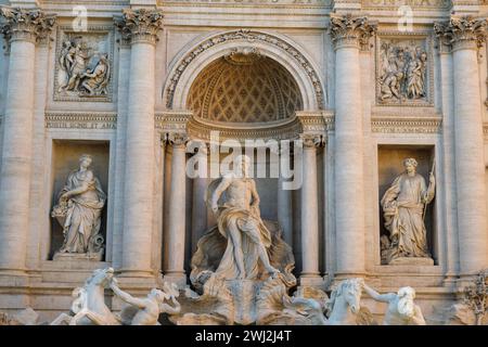 Detail der Trevi-Brunnen in Rom, Italien Stockfoto