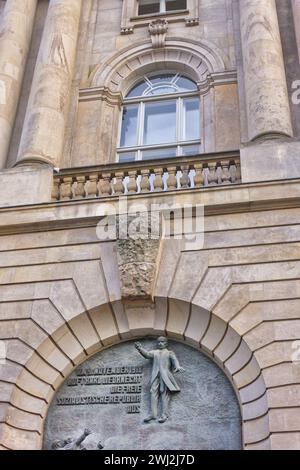 Balkon, auf dem Karl Liebknecht 9.11.1918 die Freie Sozialistische Republik ausrief Stockfoto