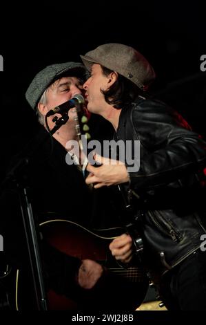 Southampton, Großbritannien. Februar 2024. Libertines Peter Doherty und Carl Barat spielen einen akustischen Aufwärmkonzert in den Engine Rooms und werben für ihr Album All Quiet on the Eastern Esplanade. Cristina Massei/Alamy Live News Stockfoto