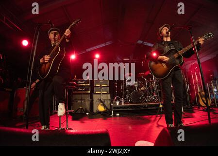 Southampton, Großbritannien. Februar 2024. Libertines Peter Doherty und Carl Barat spielen einen akustischen Aufwärmkonzert in den Engine Rooms und werben für ihr Album All Quiet on the Eastern Esplanade. Cristina Massei/Alamy Live News Stockfoto