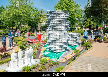 Billund, Dänemark - 16. Juni 2023: Vergnügungspark Legoland in Dänemark. Stockfoto