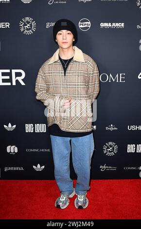 Las Vegas, USA. Februar 2024. Hyunjae besucht Flipper's Roller Boogie Palace Big Game After Party im Encore Beach Club im Wynn Las Vegas am 11. Februar 2024 in Las Vegas, Nevada. Foto: C Flanigan/imageSPACE Credit: Imagespace/Alamy Live News Stockfoto