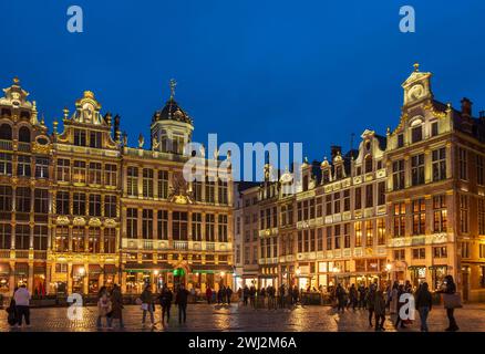 Abend auf dem Grand Place, Brüssel Stockfoto