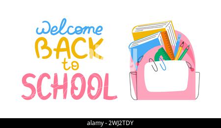 Willkommen zurück zur Schule Konzept Vektor Illustration Stock Vektor