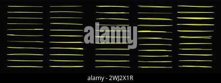 Durchgestrichene neongelbe Linien unterstreichen Vektorillustration Stock Vektor