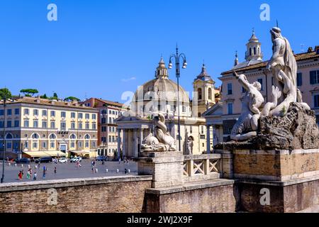 Rom, IT - 11. August 2023: Piazza del Popolo Stockfoto