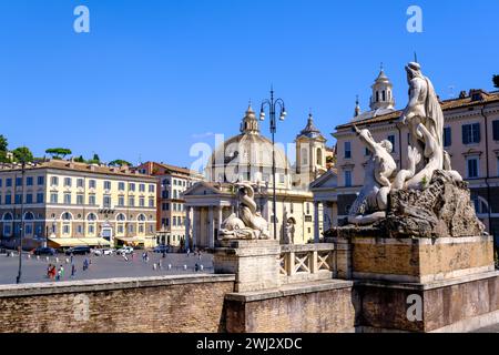 Rom, IT - 11. August 2023: Piazza del Popolo Stockfoto