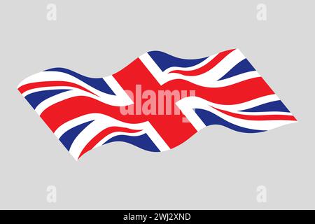 Flagge von Großbritannien. Vektor der Flagge Vereinigtes Königreich. Britische Flagge fließend Stock Vektor